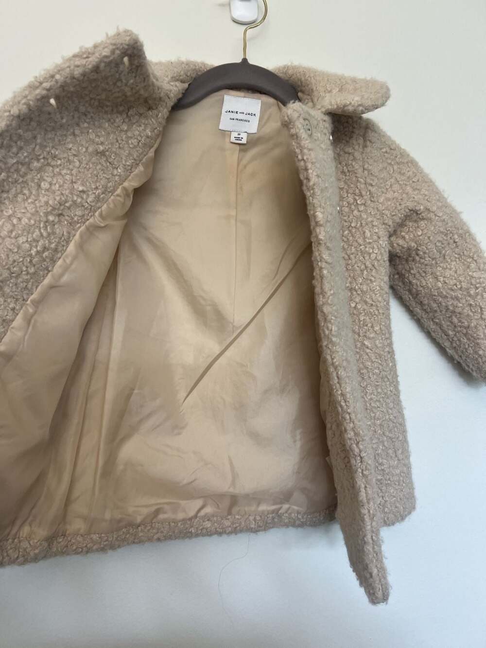 Janie and Jack Teddy Jacket Size 2T Cream Fleece Coat